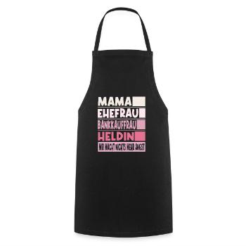 Bankkauffrau Mama Ehefrau Heldin - Kochschürze - Schwarz - Vorne - AI Model Male 185 dark (185cm)