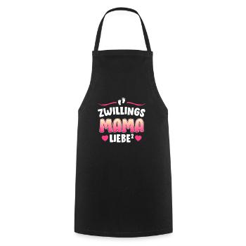 Zwillingsmama Liebe hoch 2 Mutter von 2 Mama - Kochschürze - Schwarz - Vorne - AI Model Male 185 dark (185cm)