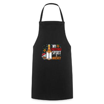 Mon de Noël est le whisky - Tablier de cuisine - noir - Devant - AI Model Male 185 dark (185cm)