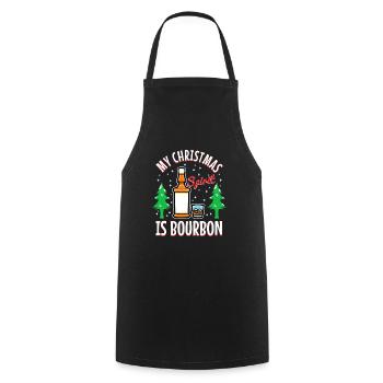 Mon de Noël est le bourbon - Tablier de cuisine - noir - Devant - AI Model Male 185 dark (185cm)
