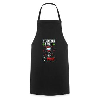 My christmas spirit is wine - Cooking Apron - black - Front - AI Model Male 185 dark (185cm)