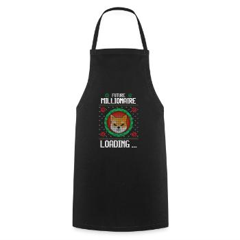 Future Shiba Millionaire Loading Ugly Christmas - Cooking Apron - black - Front - AI Model Male 185 dark (185cm)