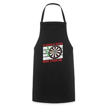 There are again my 3 problems darts darts players - Cooking Apron - black - Front - AI Model Male 185 dark (185cm)