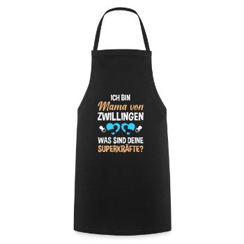 Zwillingsmama Mutter von Zwillinge Jungen Mama - Kochschürze - Schwarz - Vorne - AI Model Male 185 dark (185cm)
