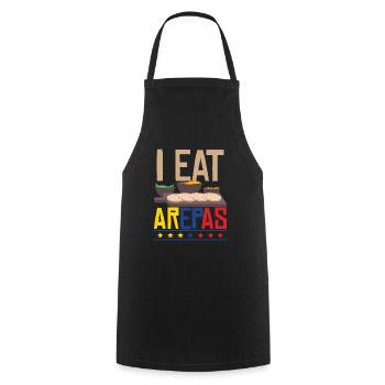 Je mange des arepas - Tablier de cuisine - noir - Devant - AI Model Male 185 dark (185cm)