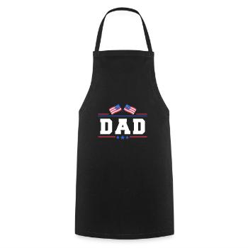Fathers Day USA Flag Veteran Military Dad - Kochschürze - Schwarz - Vorne - AI Model Male 185 dark (185cm)