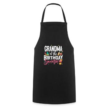 Fête de la crème glacée Anniversaire Grand-mère Gaufrier - Tablier de cuisine - noir - Devant - AI Model Male 185 dark (185cm)