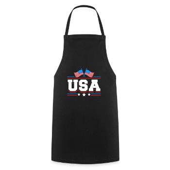 USA Flag - US American Independence 4th Of July - Kochschürze - Schwarz - Vorne - AI Model Male 185 dark (185cm)