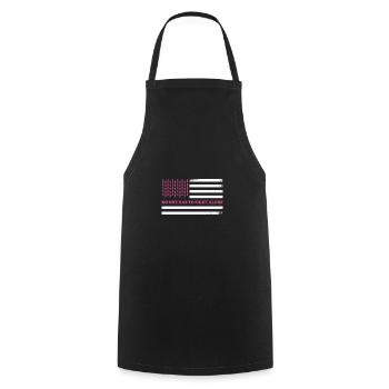 Breast cancer American flag - Cooking Apron - black - Front - AI Model Male 185 dark (185cm)