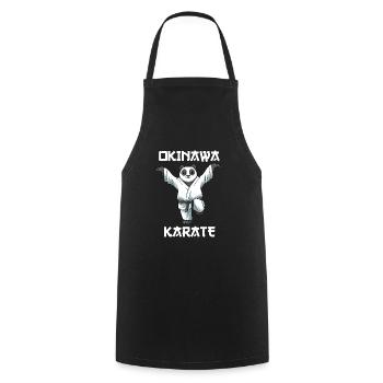 Karate Panda Crane Kick - Karate Japanische - Kochschürze - Schwarz - Vorne - AI Model Male 185 dark (185cm)