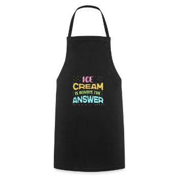 Crème glacée Dictons drôles Gaufre Crème glacée Nourriture - Tablier de cuisine - noir - Devant - AI Model Male 185 dark (185cm)