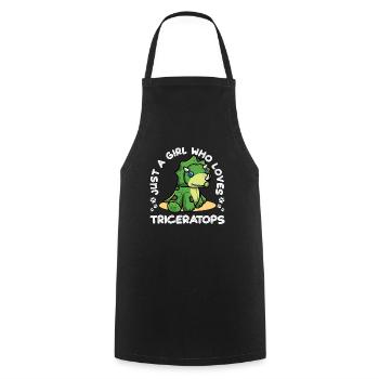 Triceratops Dinosaurier Mädchen - Kochschürze - Schwarz - Vorne - AI Model Male 185 dark (185cm)