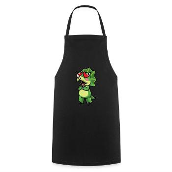 Triceratops Kawaii Dinosaurs in Love - Cooking Apron - black - Front - AI Model Male 185 dark (185cm)
