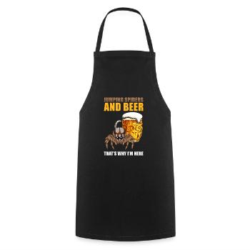 Jumping Spider Saying - Cooking Apron - black - Front - AI Model Male 185 dark (185cm)