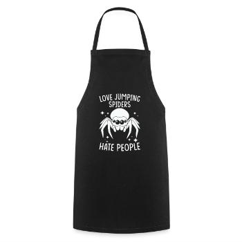 Springspinne Spruch - Kochschürze - Schwarz - Vorne - AI Model Male 185 dark (185cm)