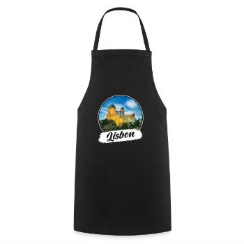 Lissabon Souvenir - Kochschürze - Schwarz - Vorne - AI Model Male 185 dark (185cm)