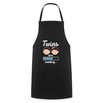 Twins pregnant with twins Young girls - Cooking Apron - black - Front - AI Model Male 185 dark (185cm)