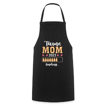Twin Mom 2023 Mother Twins Baby Mom - Cooking Apron - black - Front - AI Model Male 185 dark (185cm)