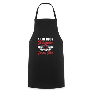 Auto Body Technician Vehicle Repair Car - Cooking Apron - black - Front - AI Model Male 185 dark (185cm)