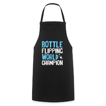 Bottle Flipping - Champion du Monde - Tablier de cuisine - noir - Devant - AI Model Male 185 dark (185cm)