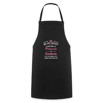 Prinzessin und Konditorin I I Backstube Bäckerei - Kochschürze - Schwarz - Vorne - AI Model Male 185 dark (185cm)