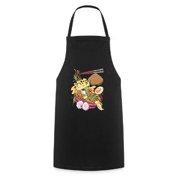 Kawaii Léopard Gecko Lézard Ramen - Tablier de cuisine - noir - Devant - AI Model Male 185 dark (185cm)