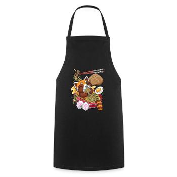 Kawaii Roter Panda Bär Ramen Nudeln Japanisches - Kochschürze - Schwarz - Vorne - AI Model Male 185 dark (185cm)
