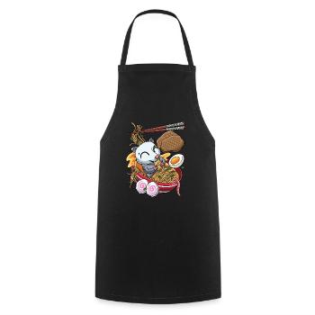 Kawaii Opossum Ramen Nouilles Cuisine japonaise - Tablier de cuisine - noir - Devant - AI Model Male 185 dark (185cm)