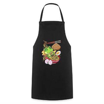 Kawaii Frosch Ramen Nudeln Japanisches Essen - Kochschürze - Schwarz - Vorne - AI Model Male 185 dark (185cm)