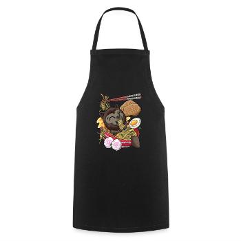 Kawaii Werewolf Ramen Halloween Noodles Anime - Cooking Apron - black - Front - AI Model Male 185 dark (185cm)