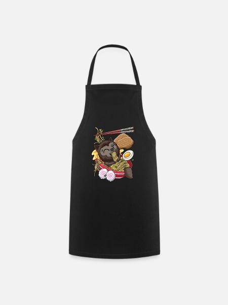 Kawaii Werwolf Ramen Halloween Nudeln Anime - Kochschürze - Schwarz