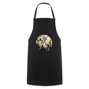 Funny Guitarist Skeleton Playing Guitar Music Hall - Cooking Apron - black - Front - AI Model Male 185 dark (185cm)