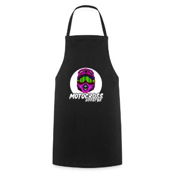 Motocross / Enduro / Freestyle mx / Dirtbike retro - Cooking Apron - black - Front - AI Model Male 185 dark (185cm)