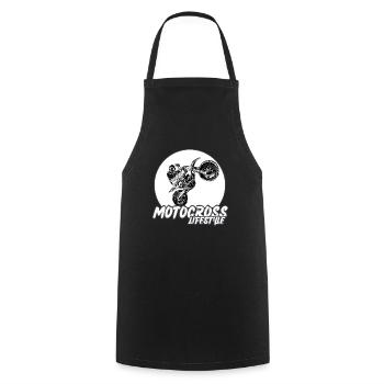 Motocross / Enduro / Freestyle mx / Dirtbike retro - Cooking Apron - black - Front - AI Model Male 185 dark (185cm)