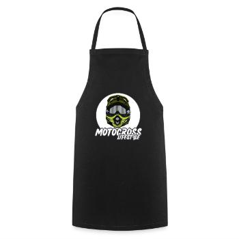 Motocross / Enduro / Freestyle mx / Dirtbike retro - Cooking Apron - black - Front - AI Model Male 185 dark (185cm)