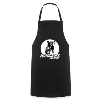 Motocross / Enduro / Freestyle mx / Dirtbike retro - Cooking Apron - black - Front - AI Model Male 185 dark (185cm)