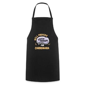 Provide Speech Therapy for Carbonara Funny - Cooking Apron - black - Front - AI Model Male 185 dark (185cm)