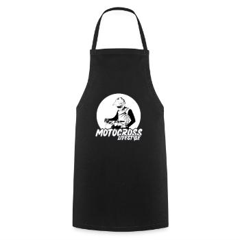 Motocross/enduro/freestyle mx/dirt bike retro - Cooking Apron - black - Front - AI Model Male 185 dark (185cm)