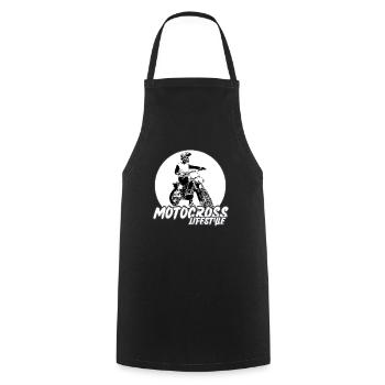 Motocross/enduro/freestyle mx/dirt bike retro - Cooking Apron - black - Front - AI Model Male 185 dark (185cm)
