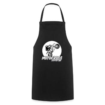 Motocross/enduro/freestyle mx/dirt bike retro - Cooking Apron - black - Front - AI Model Male 185 dark (185cm)