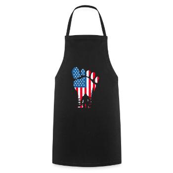 Bigfoot USA American Flag Sasquatch 4th of July - Kochschürze - Schwarz - Vorne - AI Model Male 185 dark (185cm)