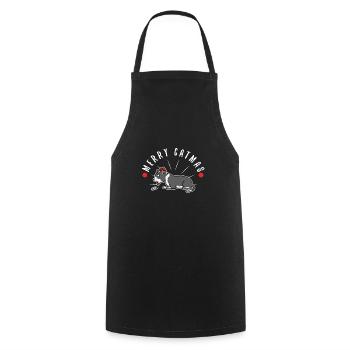 Merry catmas - Cooking Apron - black - Front - AI Model Male 185 dark (185cm)