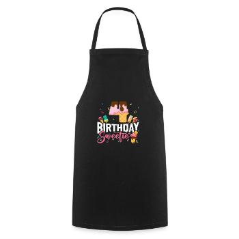 Crème glacée 4 ans B-Day Crème glacée 4e anniversaire - Tablier de cuisine - noir - Devant - AI Model Male 185 dark (185cm)