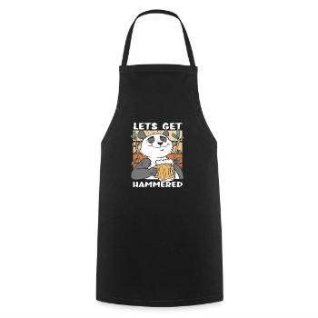 Faisons marteler panda bear beer joke - Tablier de cuisine - noir - Devant - AI Model Male 185 dark (185cm)