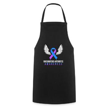 Rheumatoid Arthritis Awareness Warrior Ribbon - Kochschürze - Schwarz - Vorne - AI Model Male 185 dark (185cm)