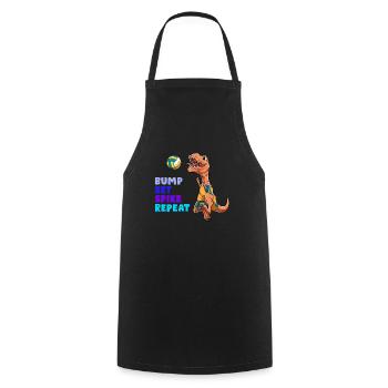 Niedlicher und lustiger Volleyball-T-Rex - Kochschürze - Schwarz - Vorne - AI Model Male 185 dark (185cm)