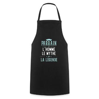 Parrain, l'homme, le mythe, la légende - Tablier de cuisine - noir - Devant - AI Model Male 185 dark (185cm)