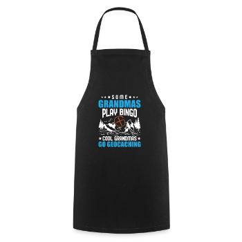 Geocaching Geocacher Cadeau - Tablier de cuisine - noir - Devant - AI Model Male 185 dark (185cm)