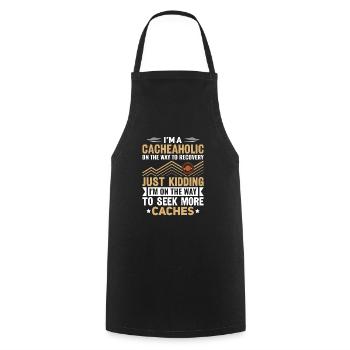 Geocaching Geocacher Cadeau - Tablier de cuisine - noir - Devant - AI Model Male 185 dark (185cm)