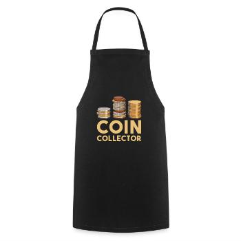 Numismatics Coin Collecting Gift - Cooking Apron - black - Front - AI Model Male 185 dark (185cm)